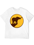 Elephant Silhouette Graphic Tee - Safari Style