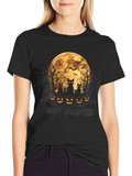 Halloween Cats & Moon T-Shirt