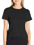 Merry Christmas Black T-Shirt Holiday Festive Season