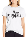 Merry Christmas Black T-Shirt Holiday Festive Season