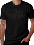 Merry Christmas Black T-Shirt Holiday Festive Season