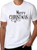 Merry Christmas Black T-Shirt Holiday Festive Season