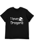 I Love Dragons Graphic Tee - Black T-Shirt