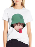 Monkey Bucket Hat T-Shirt - Graphic Tee