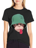 Monkey Bucket Hat T-Shirt - Graphic Tee