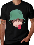 Monkey Bucket Hat T-Shirt - Graphic Tee