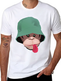Monkey Bucket Hat T-Shirt - Graphic Tee