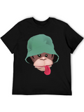 Monkey Bucket Hat T-Shirt - Graphic Tee