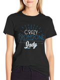 Crazy Trombone Lady T-Shirt - Music Lover Tee
