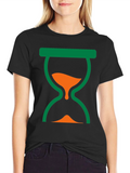 Hourglass Graphic Tee - Trendy Black T-Shirt