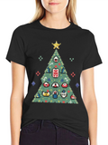 Pixel Art Christmas Tree Graphic Tee