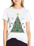 Pixel Art Christmas Tree Graphic Tee