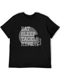 Eat Sleep Tackle Repeat Football Graphic T-Shirt