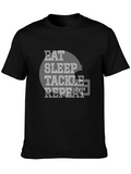 Eat Sleep Tackle Repeat Football Graphic T-Shirt