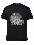 Eat Sleep Tackle Repeat Football Graphic T-Shirt