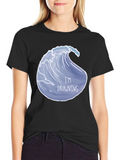 Im Drowning Wave Graphic Black T-Shirt