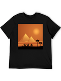 Egyptian Desert Pyramid Graphic T-Shirt
