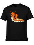 Cute Cartoon Caterpillar Graphic T-Shirt