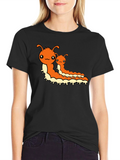 Cute Cartoon Caterpillar Graphic T-Shirt