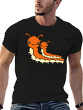 Cute Cartoon Caterpillar Graphic T-Shirt