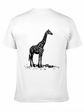 Giraffe Silhouette Black T-Shirt