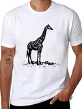Giraffe Silhouette Black T-Shirt