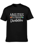 Abilities Outweigh Disabilities Puzzle Piece Awareness T-Shirt