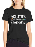 Abilities Outweigh Disabilities Puzzle Piece Awareness T-Shirt