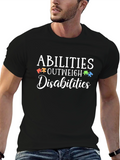 Abilities Outweigh Disabilities Puzzle Piece Awareness T-Shirt