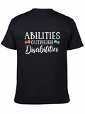 Abilities Outweigh Disabilities Puzzle Piece Awareness T-Shirt