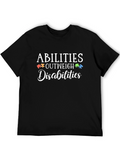 Abilities Outweigh Disabilities Puzzle Piece Awareness T-Shirt