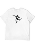 Snowboarder Graphic Tee - Black Cotton Blend