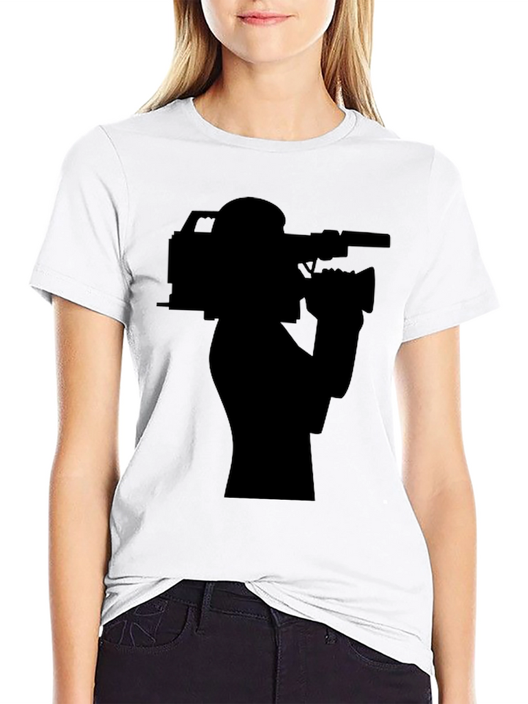 Cameraman Silhouette T-Shirt - Black Graphic Tee