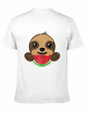 Sloth Eating Watermelon Graphic Tee