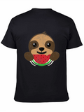 Sloth Eating Watermelon Graphic Tee