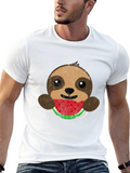 Sloth Eating Watermelon Graphic Tee