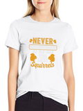 Never Underestimate Squirrels Black T-Shirt
