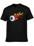 Flaming Eyeball Graphic Black T-Shirt