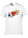 Flaming Eyeball Graphic Black T-Shirt