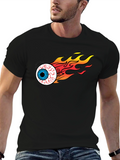 Flaming Eyeball Graphic Black T-Shirt
