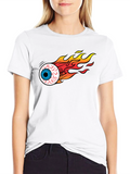 Flaming Eyeball Graphic Black T-Shirt