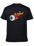 Flaming Eyeball Graphic Black T-Shirt