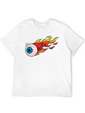 Flaming Eyeball Graphic Black T-Shirt