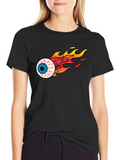 Flaming Eyeball Graphic Black T-Shirt