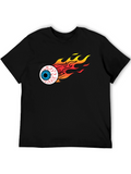 Flaming Eyeball Graphic Black T-Shirt