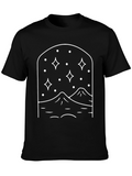 Night Sky Mountain Graphic Tee - Black