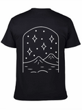 Night Sky Mountain Graphic Tee - Black