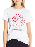 Gymnast Heart Tee - Black Cotton Blend Shirt