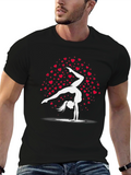 Gymnast Heart Tee - Black Cotton Blend Shirt