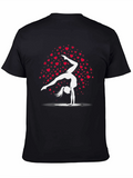 Gymnast Heart Tee - Black Cotton Blend Shirt